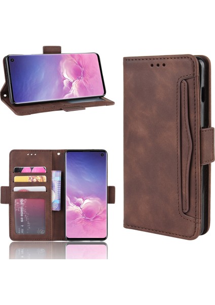 Ile Uyumlu Samsung Galaxy S10 Kredi Kartı Tutuculu Kickstand Koruyucu Cüzdan Kılıfı, Flip Folyo Kitap Pu Deri Darbeye Dayanıklı Kapak (Yurt Dışından) fırsatları