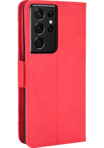 Ile Uyumlu Samsung Galaxy S21 Ultra Kredi Kartı Tutuculu Kickstand Koruyucu Cüzdan Kılıfı, Flip Folyo Kitap Pu Deri Darbeye Dayanıklı Kapak (Yurt Dışından) indirimleri