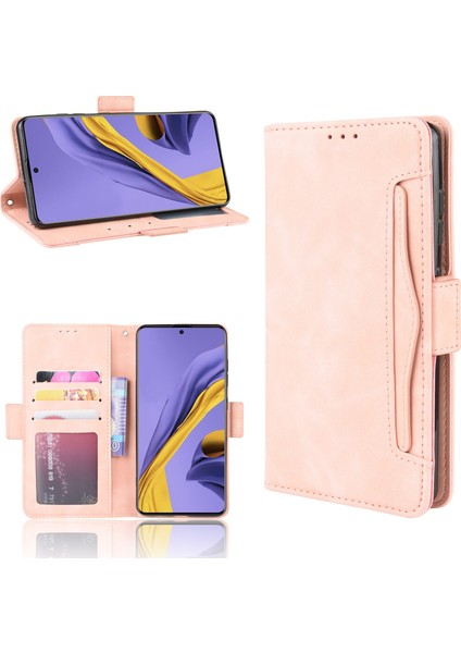 Ile Uyumlu Samsung Galaxy A51 5g Kredi Kartı Tutuculu Kickstand Koruyucu Cüzdan Kılıfı, Flip Folyo Kitap Pu Deri Darbeye Dayanıklı Kapak (Yurt Dışından)
