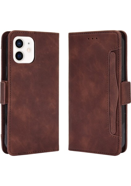 Ile Uyumlu iPhone 12 Kredi Kartı Tutuculu Kickstand Koruyucu Cüzdan Kılıfı, Flip Folyo Kitap Pu Deri Darbeye Dayanıklı Kapak (Yurt Dışından)