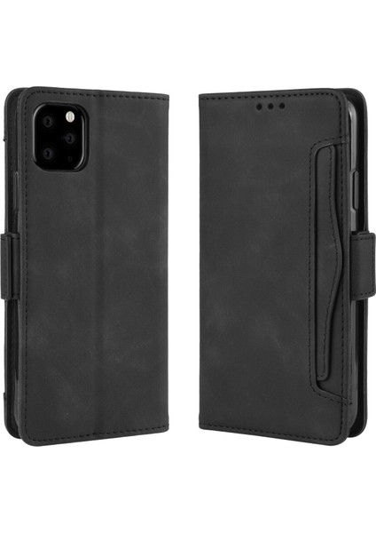 Ile Uyumlu iPhone 11 Pro Max Kredi Kartı Tutuculu Kickstand Koruyucu Cüzdan Kılıfı, Flip Folyo Kitap Pu Deri Darbeye Dayanıklı Kapak (Yurt Dışından)