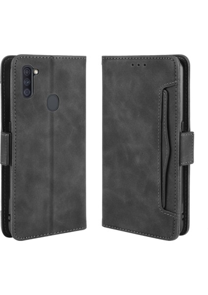 Ile Uyumlu Samsung Galaxy A11 Kredi Kartı Tutuculu Kickstand Koruyucu Cüzdan Kılıfı, Flip Folyo Kitap Pu Deri Darbeye Dayanıklı Kapak (Yurt Dışından)