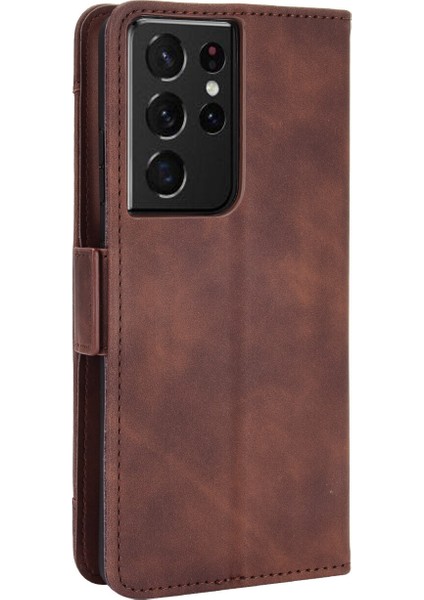Ile Uyumlu Samsung Galaxy S21 Ultra Kredi Kartı Tutuculu Kickstand Koruyucu Cüzdan Kılıfı, Flip Folyo Kitap Pu Deri Darbeye Dayanıklı Kapak (Yurt Dışından) indirimleri