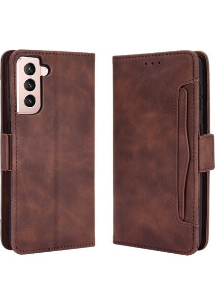 Ile Uyumlu Samsung Galaxy S21 Kredi Kartı Tutuculu Kickstand Koruyucu Cüzdan Kılıfı, Flip Folyo Kitap Pu Deri Darbeye Dayanıklı Kapak (Yurt Dışından)