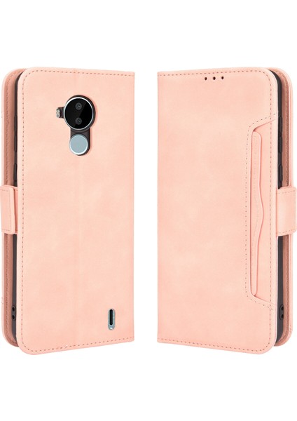 Ile Uyumlu Nokia C30 Kredi Kartı Tutuculu Kickstand Koruyucu Cüzdan Kılıfı, Flip Folyo Kitap Pu Deri Darbeye Dayanıklı Kapak (Yurt Dışından)