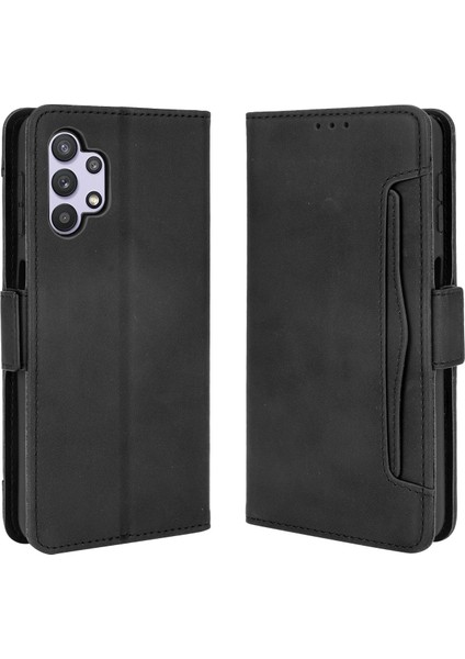 Ile Uyumlu Samsung Galaxy A32 5g Kredi Kartı Tutuculu Kickstand Koruyucu Cüzdan Kılıfı, Flip Folyo Kitap Pu Deri Darbeye Dayanıklı Kapak (Yurt Dışından)