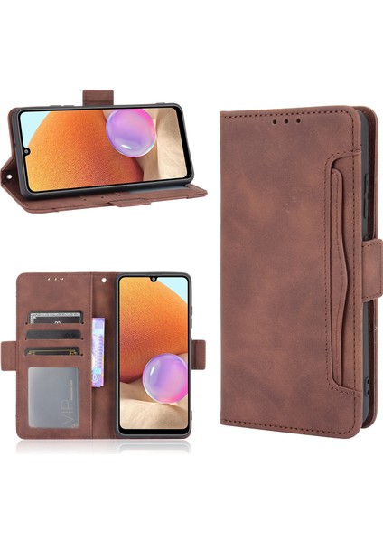 Ile Uyumlu Samsung Galaxy A32 4g Kredi Kartı Tutuculu Kickstand Koruyucu Cüzdan Kılıfı, Flip Folyo Kitap Pu Deri Darbeye Dayanıklı Kapak (Yurt Dışından) fırsatları