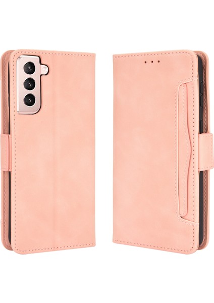 Ile Uyumlu Samsung Galaxy S21 Kredi Kartı Tutuculu Kickstand Koruyucu Cüzdan Kılıfı, Flip Folyo Kitap Pu Deri Darbeye Dayanıklı Kapak (Yurt Dışından)