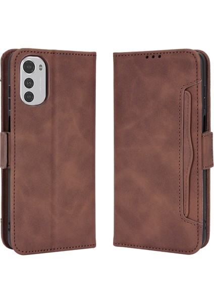 Ile Uyumlu Motorola Moto E32 4g Kredi Kartı Tutuculu Kickstand Koruyucu Cüzdan Kılıfı, Flip Folyo Kitap Pu Deri Darbeye Dayanıklı Kapak (Yurt Dışından)