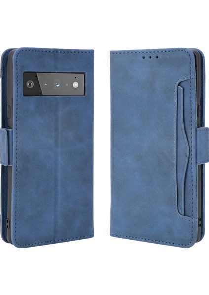 Ile Uyumlu Google Pixel 6 Kredi Kartı Tutuculu Kickstand Koruyucu Cüzdan Kılıfı, Flip Folyo Kitap Pu Deri Darbeye Dayanıklı Kapak (Yurt Dışından)