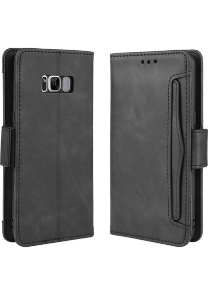 Ile Uyumlu Samsung Galaxy S8 Kredi Kartı Tutuculu Kickstand Koruyucu Cüzdan Kılıfı, Flip Folyo Kitap Pu Deri Darbeye Dayanıklı Kapak (Yurt Dışından)