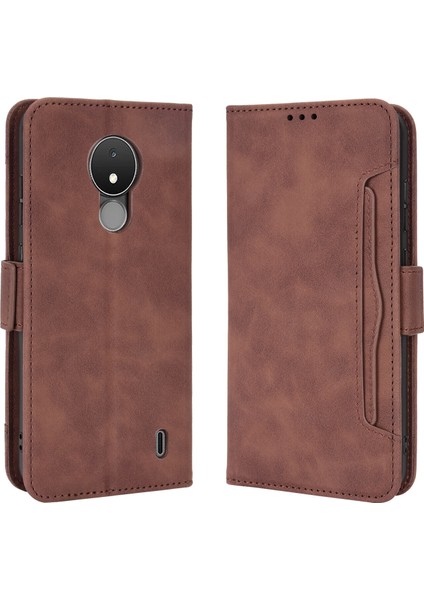 Ile Uyumlu Nokia C21 Kredi Kartı Tutuculu Kickstand Koruyucu Cüzdan Kılıfı, Flip Folyo Kitap Pu Deri Darbeye Dayanıklı Kapak (Yurt Dışından)