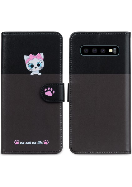 Uyumlu Samsung Galaxy S10 Sevimli Hayvan Desenli Kart Yuvalı Cüzdan Kılıfı (Yurt Dışından) indirimleri
