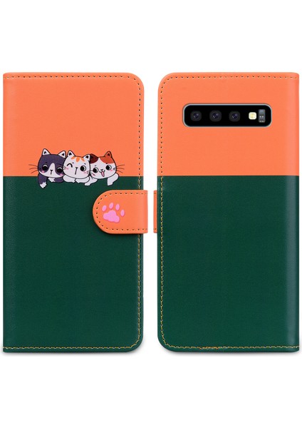 Uyumlu Samsung Galaxy S10 Sevimli Hayvan Desenli Kart Yuvalı Cüzdan Kılıfı (Yurt Dışından) indirimleri