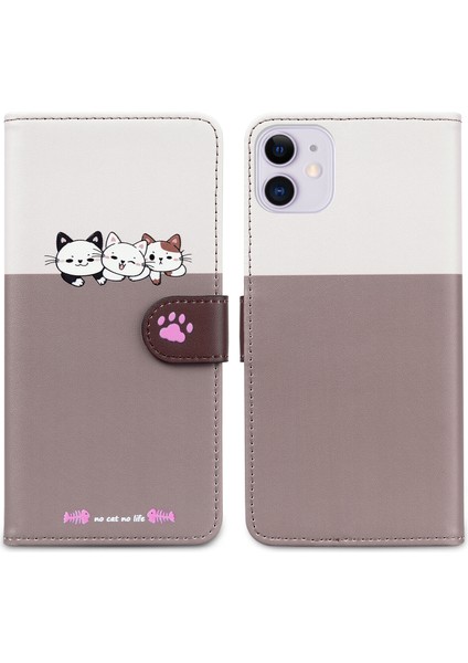 Uyumlu iPhone 11 Pro Max Sevimli Hayvan Desenli Kart Yuvalı Cüzdan Kılıfı (Yurt Dışından) indirimleri
