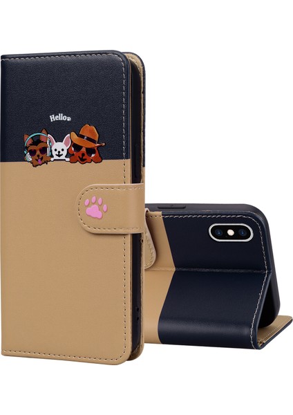 Uyumlu iPhone Xs Max Sevimli Hayvan Desenli Kart Yuvalı Cüzdan Kılıfı (Yurt Dışından) fırsatları