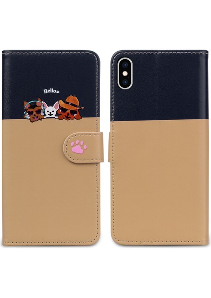 Uyumlu iPhone Xs Max Sevimli Hayvan Desenli Kart Yuvalı Cüzdan Kılıfı (Yurt Dışından) indirimleri