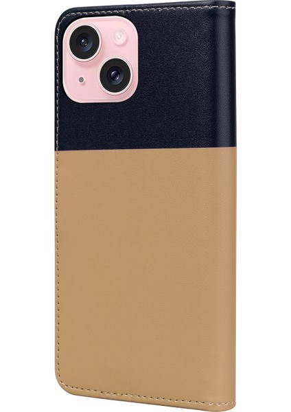Uyumlu iPhone 15 Plus Sevimli Hayvan Desenli Kart Yuvalı Cüzdan Kılıfı (Yurt Dışından)