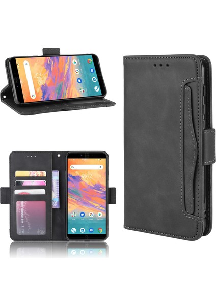 Ile Uyumlu Umidigi A3S Kredi Kartı Tutuculu Kickstand Koruyucu Cüzdan Kılıfı, Flip Folyo Kitap Pu Deri Darbeye Dayanıklı Kapak (Yurt Dışından)