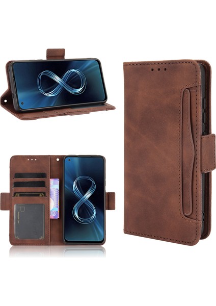 Ile Uyumlu Asus Zenfone 8 Kredi Kartı Tutuculu Kickstand Koruyucu Cüzdan Kılıfı, Flip Folyo Kitap Pu Deri Darbeye Dayanıklı Kapak (Yurt Dışından) fırsatları