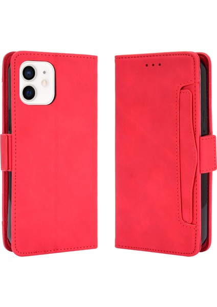 Ile Uyumlu iPhone 12 Kredi Kartı Tutuculu Kickstand Koruyucu Cüzdan Kılıfı, Flip Folyo Kitap Pu Deri Darbeye Dayanıklı Kapak (Yurt Dışından)