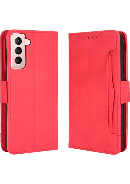 Ile Uyumlu Samsung Galaxy S21 Kredi Kartı Tutuculu Kickstand Koruyucu Cüzdan Kılıfı, Flip Folyo Kitap Pu Deri Darbeye Dayanıklı Kapak (Yurt Dışından)