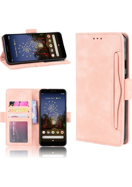 Ile Uyumlu Google Pixel 3A Xl Kredi Kartı Tutuculu Kickstand Koruyucu Cüzdan Kılıfı, Flip Folyo Kitap Pu Deri Darbeye Dayanıklı Kapak (Yurt Dışından)