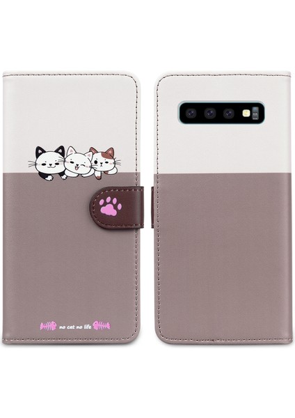Uyumlu Samsung Galaxy S10 Sevimli Hayvan Desenli Kart Yuvalı Cüzdan Kılıfı (Yurt Dışından) indirimleri