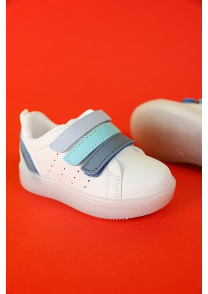 Sun Işıklı Erkek Çocuk Beyaz Mavi Sneaker modelleri