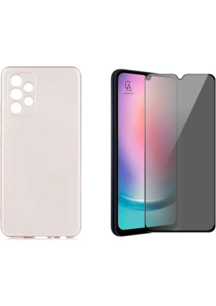 Samsung Galaxy A32 4g Ile Uyumlu Soft Yumuşak Telefon Kılıfı ve Hayalet Privacy Ekran Koruyucu Seti