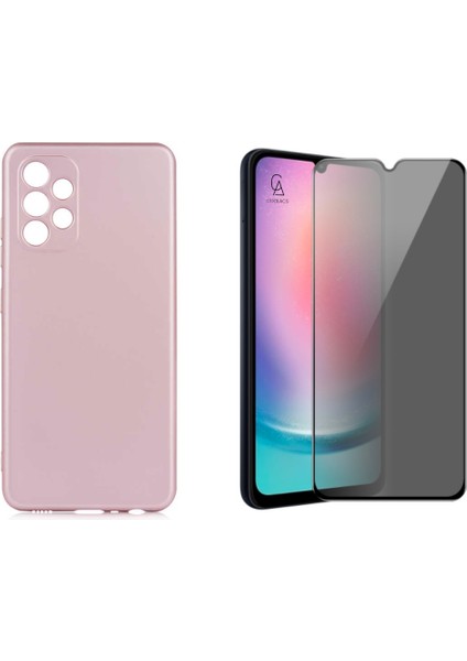 Samsung Galaxy A32 4g Ile Uyumlu Soft Yumuşak Telefon Kılıfı ve Hayalet Privacy Ekran Koruyucu Seti