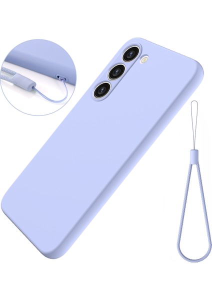 Samsung Galaxy S23+ Kılıfı Için, Sıvı Silikon+ Yumuşak Astar Strap-Sergi ile Anti-Drop Anti Tele Kapağı (Yurt Dışından)