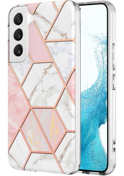 Samsung Galaxy S23 Için Yumuşak Tpu Telefon Kılıfı, Mermer Desen Imd Iml Çift Taraflı Elektrokaplama Koruyucu Kapak Pembe/beyaz (Yurt Dışından)