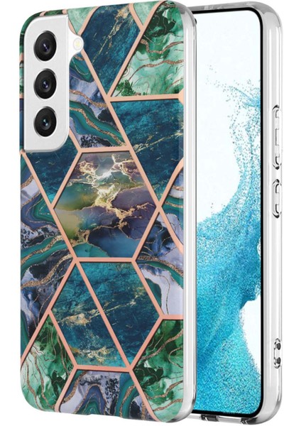 Samsung Galaxy S23 Için Yumuşak Tpu Telefon Kılıfı, Mermer Desen Imd Iml Çift Taraflı Elektrokaplama Koruyucu Kapak Mavisi/yeşil (Yurt Dışından)
