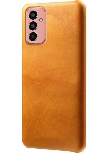 Samsung Galaxy M13 4g Cep Telefonu Kapağı Için, Dalgalı Buzağı Anti-Drop Dokulu Pu Deri Kaplamalı Pc Telefon Vaka-Orange (Yurt Dışından)
