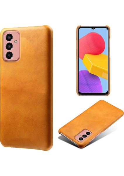 Samsung Galaxy M13 4g Cep Telefonu Kapağı Için, Dalgalı Buzağı Anti-Drop Dokulu Pu Deri Kaplamalı Pc Telefon Vaka-Orange (Yurt Dışından)
