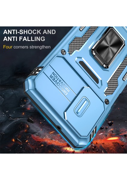 Samsung Galaxy A13 4g/5g Slayt Kamera Koruyucusu Kickstand Telefon Kılıfı Pc+Tpu Koruyucu Kapak Sky Mavi (Yurt Dışından) fiyatları