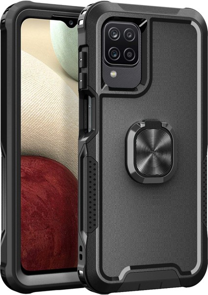 Samsung Galaxy A12/A32 5G/A13 5G/M32 5g Rotatable Ring Kickstand Koruyucu Kapak Pc+Silikon 3'ü 1 Arada Damla Geçirmez Telefon Kılıf (Yurt Dışından)