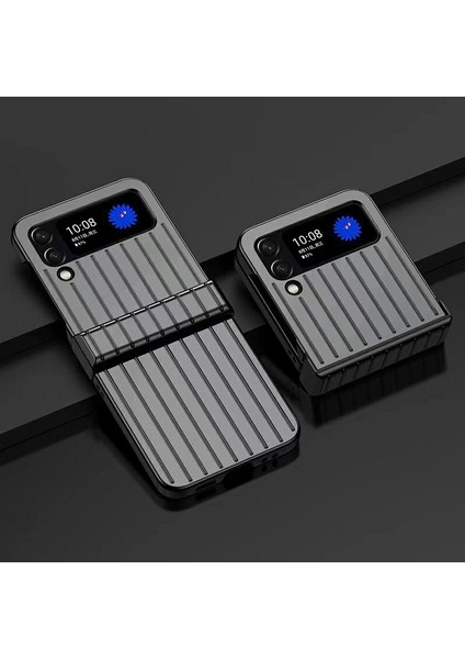 Samsung Galaxy Z Flip4 Için 5g Şok Geçirmez Kasa Çizgili Tasarım Katlanır Telefon Kasası Anti-Fall Sert Pc Kapak-Siyah (Yurt Dışından) fiyatları