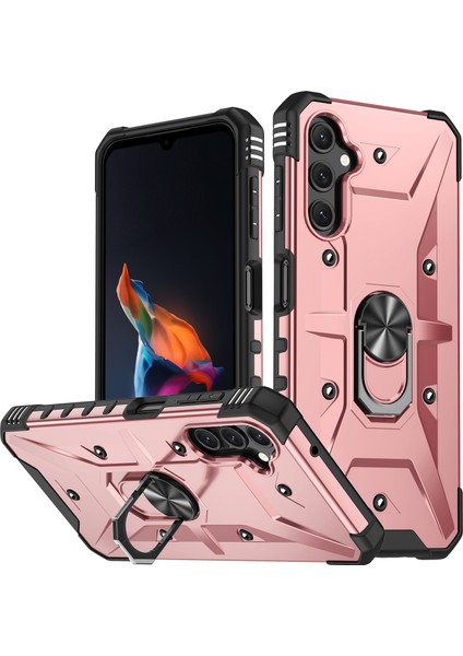 Samsung Galaxy A14 Için 5g Anti-Fall Ring Araba Montajı Kickstand Telefon Kılıfı Sabit Pc Yumuşak Tpu Hibrid Askeri Sınıf Şok Geçirmez Kapak Golü (Yurt Dışından)