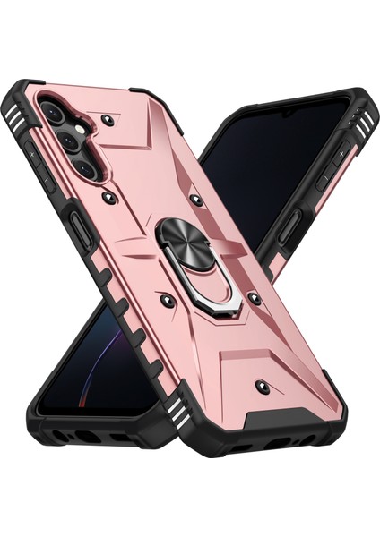 Samsung Galaxy A14 Için 5g Anti-Fall Ring Araba Montajı Kickstand Telefon Kılıfı Sabit Pc Yumuşak Tpu Hibrid Askeri Sınıf Şok Geçirmez Kapak Golü (Yurt Dışından)