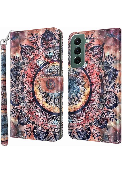 Samsung Galaxy S21 Fe 5g Için Cüzdan Telefon Kılıfı, 3D Yaratıcı Desen Baskı Pu Deri Stand Özellik Flip Kapak Bilek Kayışına Uygun Mandalalar (Yurt Dışından)