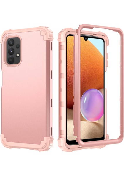 Samsung Galaxy A73 5g Için 3-1 Arada Silikon+Pc Kasası Şok Geçirmez Güçlendirilmiş Köşe Telefonu Kapak-Rose Gold (Yurt Dışından) fiyatları