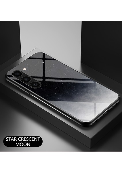Samsung Galaxy S23 Için Şok Geçirmez Kılıf+ Yıldızlı Gökyüzü Desen Baskılı Telefon Kılıfı Tpu Pc Temperlenmiş Cam Koruyucu Kapak Başlangıç ​​moon (Yurt Dışından)