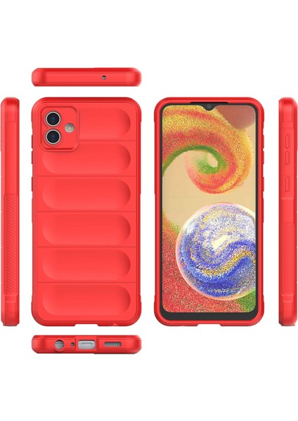 Samsung Galaxy A04 4g (164.4 x 76.3 x 9.1 Mm) Esnek Tpu Cep Telefonu Arka Kapak Düşme Önleme Telefon Koruyucu Kasa-Kırmızı (Yurt Dışından)
