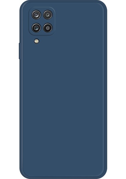 Samsung Galaxy A12 Için Cep Telefonu Geri Kapak, Mikrofiber Astar-Karanlık Mavi ile Düz Kenar Ka Tpu Telefon Kasası (Yurt Dışından)