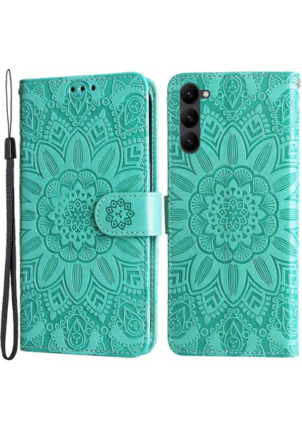 Samsung Galaxy S23+, Cüzdan Tasarımı Manyetik Kapatma Akıllı Telefon Kabuğu Kapak Yeşil (Yurt Dışından)
