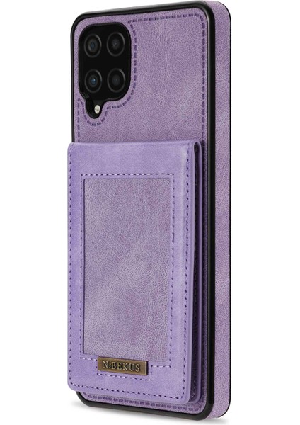 Samsung Galaxy A12 Bırak-Kötü Telefon Kapağı Kickstand Rfıd Engelleme Dikey Kart Tutucusu Pu Deri+Tpu Telefon Geri Kılıf Et (Yurt Dışından) fiyatları