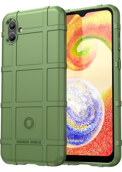 Samsung Galaxy A04 4g (164.4 x 76.3 x 9.1 Mm) Için Sağlam Kare Izgara Koruyucu Kapak, Kalınlaşmış Hava Yastığı Köşeleri Tpu Şok Geçirmez Telefon Kasa-Yeşil (Yurt Dışından)
