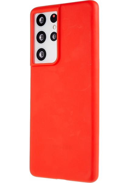 Samsung Galaxy S21 Ultra 5g Parmak Izi Ücretsiz Mat Koruyucu Telefon Kapak-Kırmızı (Yurt Dışından)